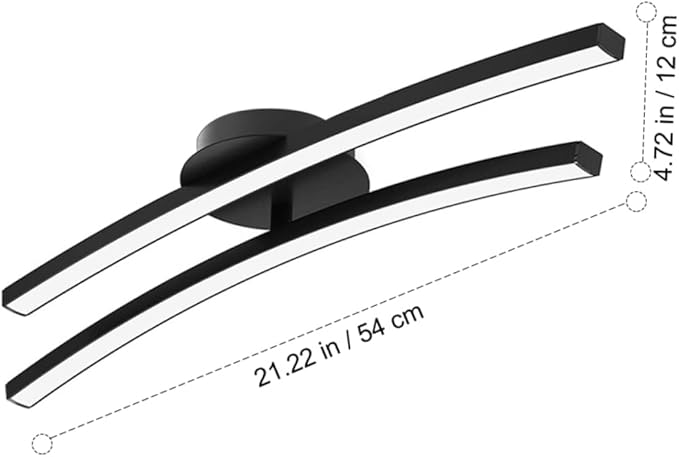 DOITOOL Modern Minimalist Ceiling Mounted Light Fixture Black White Warm Glow for Living Bedroom Kitchen Corridor Easy Installation Decorative Ceiling Lamp