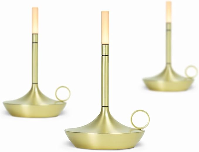 Graypants Wick Portable LED Lamp (Brass, Short)
