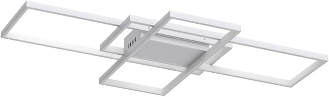 Jaycomey Modern Ceiling Light Dimmable LED Chandelier with Remote Control,50W 3-Layer Square Ceiling Lamp Acrylic Flush Mount Ceiling Lights Fixtures for Bedroom Dining Living Room Kitchen(White)