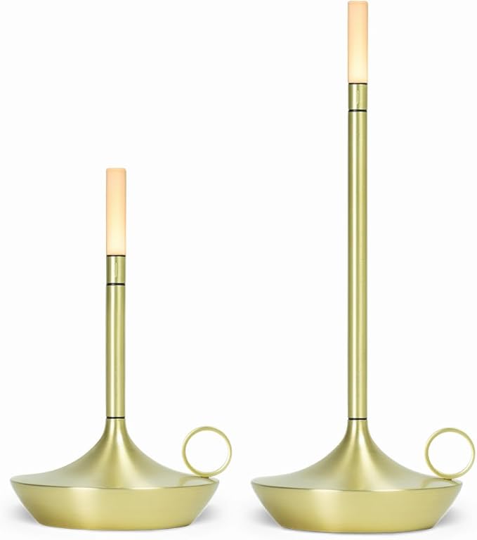 Graypants Wick Portable LED Lamp (Brass, Short)