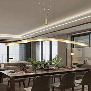 YIFONTIN LED Island Lights Adjustable Height Pendant Hanging Chandelier with Pulley System 27W Warm Lamp 47.5" Width for Kitchen Dining Study Room Restaurant Dorms Office, Brushed Aluminum.