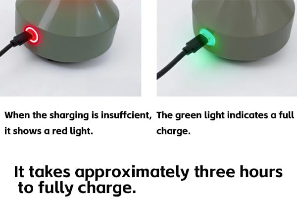 Vintage Rechargeable Cordless Table Lamp,Dimmable Rotary Control, Small Battery-Powered,Hand-Blown Glass, Bulbs Included,Retro Farmhouse Lamp for Bedroom, Living Room, Kitchen,Green,1 Pack
