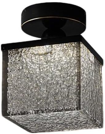 KISAD Nordic Bedroom Semi Flush Mount Ceiling Light Fixtures Modern Minimalist Hallway LED Close to Ceiling Lamp for Entryway Balcony(Smoke Gray,Square)