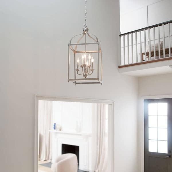 KICHLER Larkin 36.25" 6 Light Pendant in Brushed Nickel
