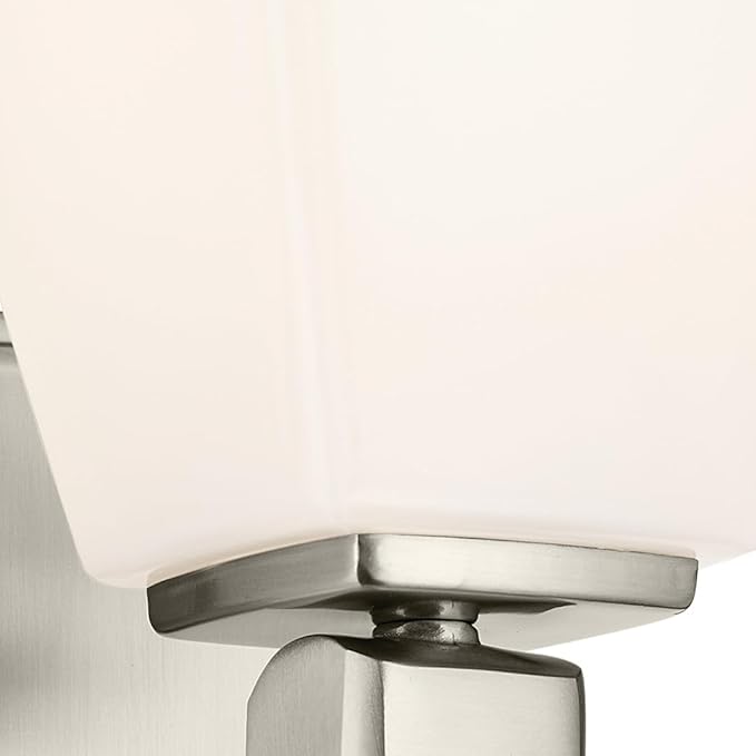 Kichler Marant 5" 1-Light Wall Sconce Bathroom Light Fixture with Opal Glass in Brushed Nickel for Bathroom, Powder Room, Hallway, Fireplace (5" W x 9.5" H), 55214NI