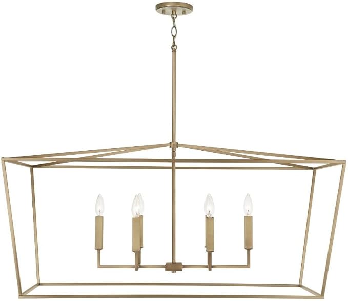 Capital Lighting 837661MB Thea Symmetrical Clear Line Island/Linear Pendant, 6-Light 360 Total Watts, 21" H x 42" W, Matte Black