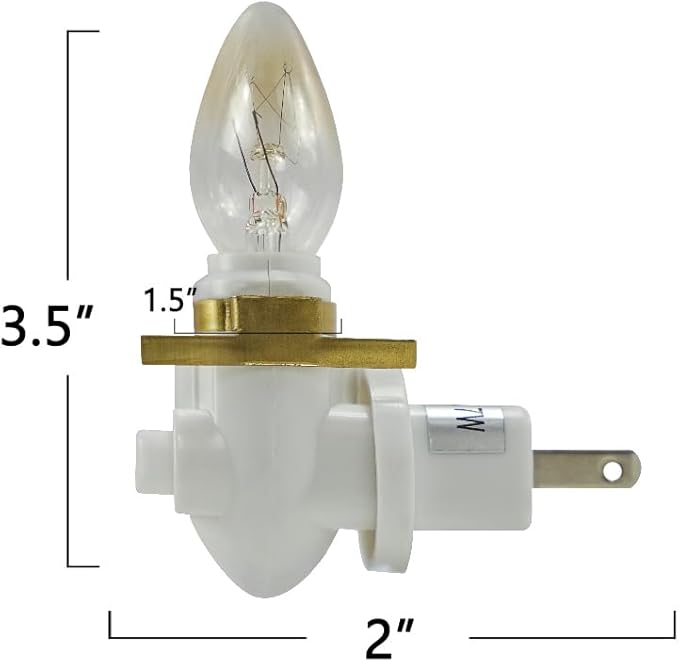 BOXCASA Night Lamp Base,360° Plug in Night Light Module Includes 2 Bulb,Warm Yellow,Great for Making Your Own DIY Decorative Night Lights,Stained Glass (Metal Clip,2 Pin Plug, White)