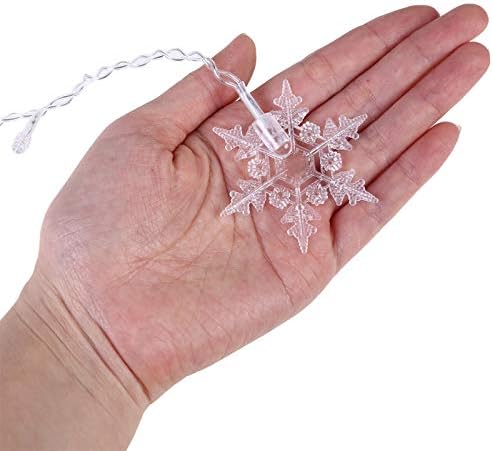 Lainin 12ft/3.5M USB Powered 8 Modes Snowflake Curtain Night Light Icicle Fairy String Light, Perfect for Christmas Wedding Holiday Garden Indoor/Outdoor Party Decoration - Blue