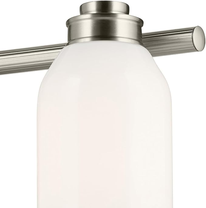 Kichler Shae 32.25" 4-Light Vanity Light with White Opal Glass in Brushed Nickel, for Bathroom Vanity, Powder Room, Over a Mirror, (32.25" W x 9" H), 55203NI