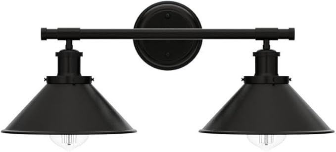 Licperron Black 2-Light Vanity Wall Sconce Lighting, Farmhouse Bathroom Wall Light Fixtures Over Mirror, Industrial Rustic Indoor Bathroom Vanity Lights for Cabinet Dressing Table Living Room