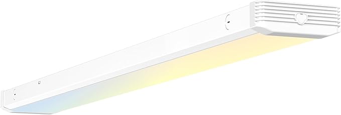 BBOUNDER 1 Pack 4FT LED Wraparound Light with 3CCT Selectable, 4000K/5000K/6500K, Super Bright 5500LM 50W 4 Foot LED Wrap Lighting Fixture, Flush Mount Office Ceiling Light for Kitchen Garage, White