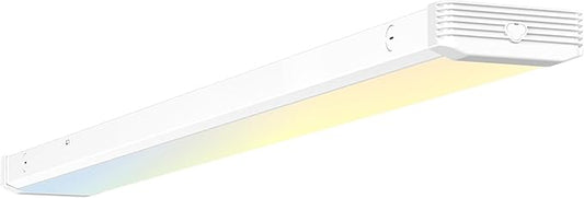 BBOUNDER 1 Pack 4FT LED Wraparound Light with 3CCT Selectable, 4000K/5000K/6500K, Super Bright 5500LM 50W 4 Foot LED Wrap Lighting Fixture, Flush Mount Office Ceiling Light for Kitchen Garage, White