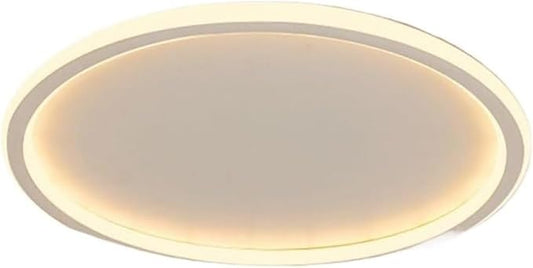 Flush Mount Ceiling Light Modern Nordic Ultra Thin Round Design Dimmable Acrylic Shade Iron Body Minimalist Lighting Fixture for Kitchen Bedroom or Living Room(White,30CM)