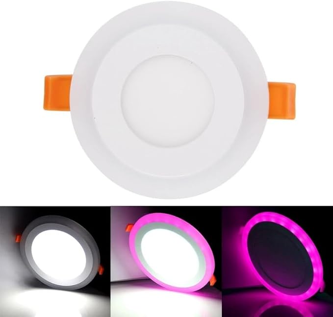 2-Pack Modern Round RGB LED Flush Mount Lighting Colors Changing 6/10/16/24W LED Downlight, Ceiling Light, RGB & White 5000K with Remote Control (6, watts)