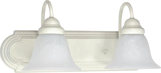 Nuvo 60/332 Two Wall-Vanity Light Fixture, 2, Textured White/Alabaster Glass
