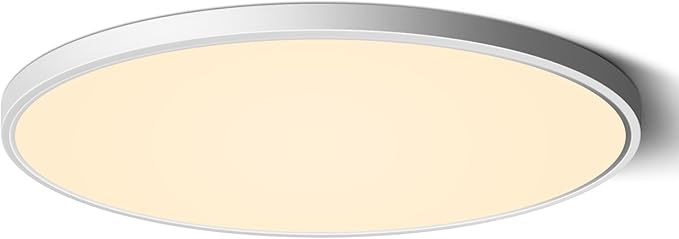 LEDLightsWorld 15.7inch 32W LED Flush Mount Ceiling Light, 2800K Warm White LED Ceiling Light, Round Flat Panel Light, 3800LM Bright Ceiling Lights for Bedroom, Living Room, Dining Room