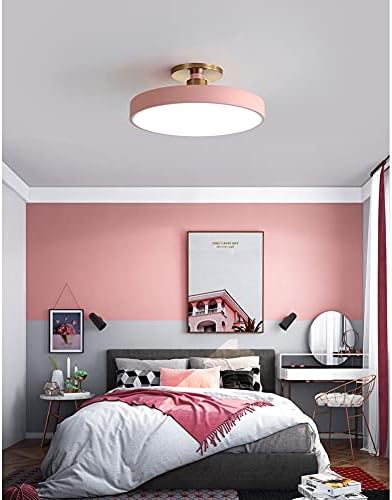 CHENKUI Macaron Ceiling Light LED Half Flush Mount Modern Ceiling Lamp Fixture Three-Tone Light (3000K/4500K/6000K) Ceiling Lighting Easy Installation of Round Lights for Entrance