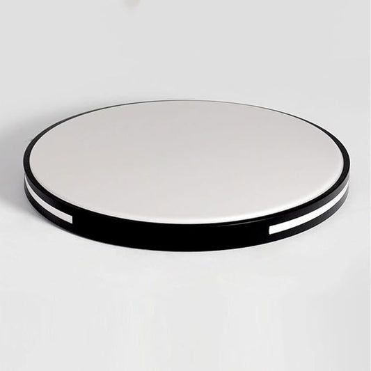 Modern, Simple, Round, Ultra-Thin Ceiling Light, Minimalist, Three-Color Dimming LED Ceiling Decorative Lighting, for Dining Room, Bedroom, Corridor, Metal Acrylic Lighting, Black 30 cm