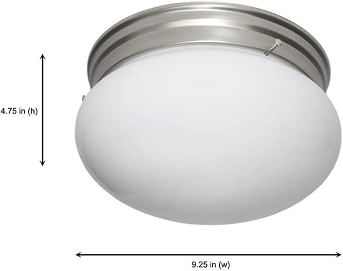 Designers Fountain 9 in 2-Light Flush Mount Ceiling Light with Frosted Glass Shade, Pewter, 4732-PW