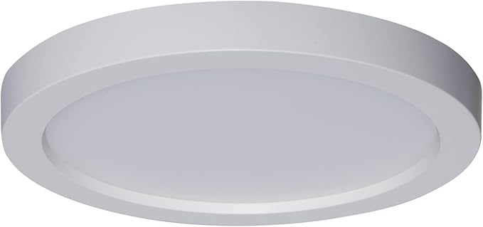 7" LED Flush Mount Ceiling Light，120V 16W 900LM，3000K Warm White Round Flat Panel Light, Surface Mounted Downlight（White）