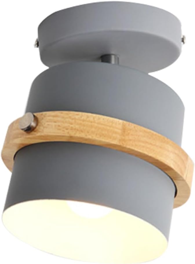 Uonlytech Minimalist Wooden LED Ceiling Light White Light Energy-Saving Corridor Lamp for Bedroom Living Study Home Decor