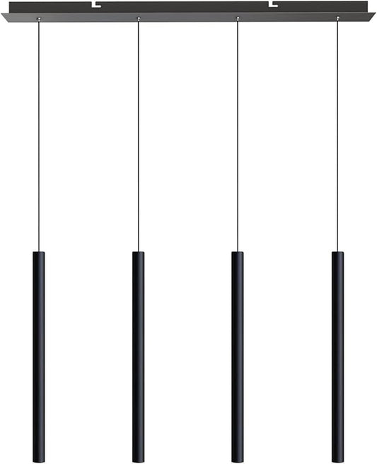 CANALIS 4 Mini Pendant Lighting Black - LED Hanging Light Fixture for Kitchen Island, Bar, Foyer - Cluster Pendants - Dimmable, Adjustable Wire, Lamp Bulb Included