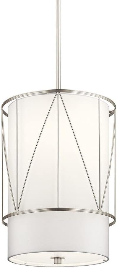 Kichler Birkleigh 18.25" 1 Light Pendant with Satin Etched Glass in Satin Nickel