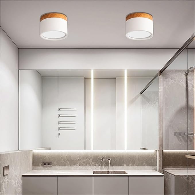 KISAD Nordic Modern and Minimalism Ceiling Lights Macaron Color Semi Flush Mount Ceiling Light Cylindrical Ceiling Light Fixture for Bedroom(White)