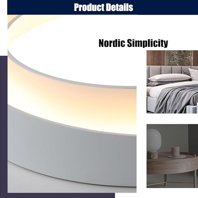 Simple Style Ceiling Lamp Decorative LED Three-Color Dimming Close to Ceiling Light Flush Mount Lighting Fixture Bedroom Living Room Study Children's Lamp