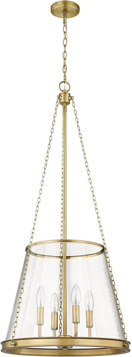 Z-Lite 341P18-RB Prescott Pendant, 4-Light 240 Total Watts, Rubbed Brass