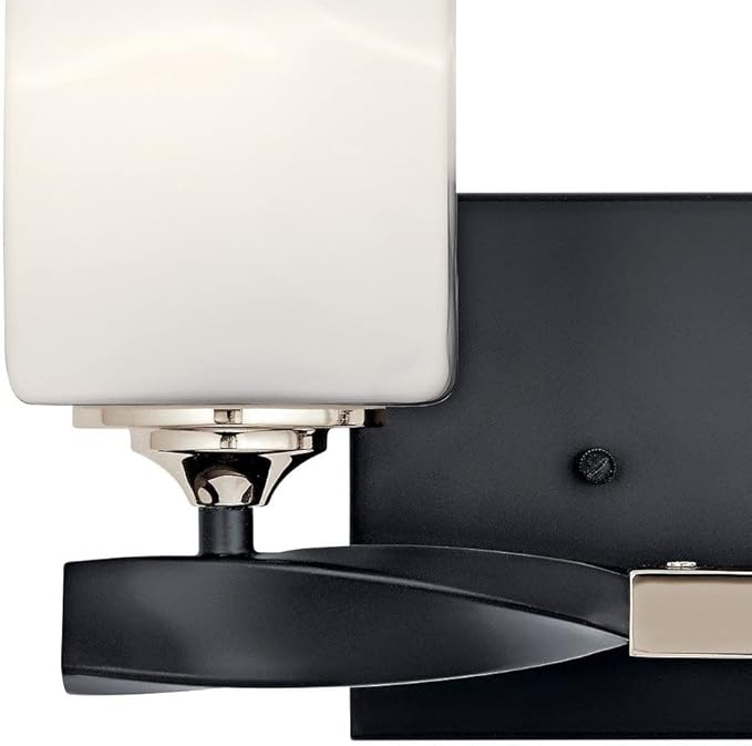 Kichler Marette 13.5" 2 Light Vanity Light with Satin Etched Cased Opal Glass in Black