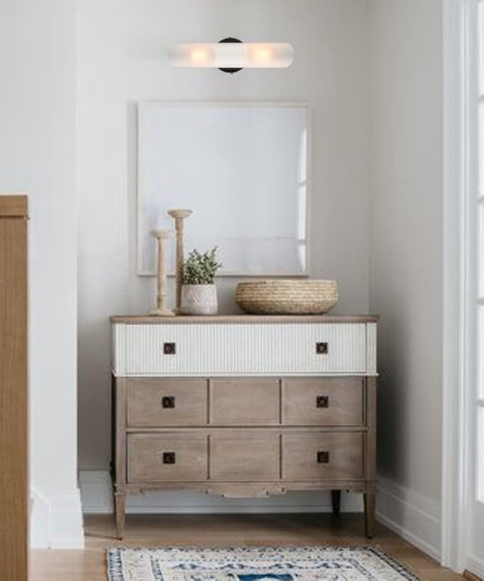 DAYCENT Modern Farmhouse Black Bathroom Light Fixtures Wall Sconces Set of Two Cylinder Sconce Lighting