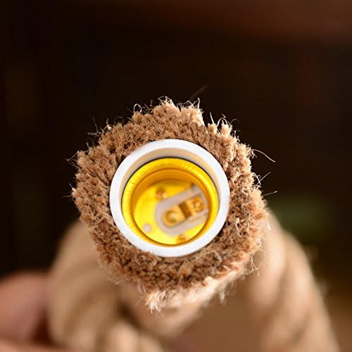 CTKcom 1 Head 1 Meter Vintage Hemp Rope Pendant Light Fixture E26/E27 Base, Vintage Ceiling Light Lamp,Retro Style for Dining Hall Restaurant Bar Lighting,110~130V, (Bulb not Included)