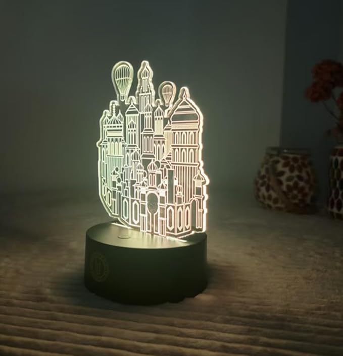 Wicked 3D Castle Illusion LED Lamp, Night Light with Color Changing Effect,Desk Lamp for Bedroom, Nursery, Playroom Décor
