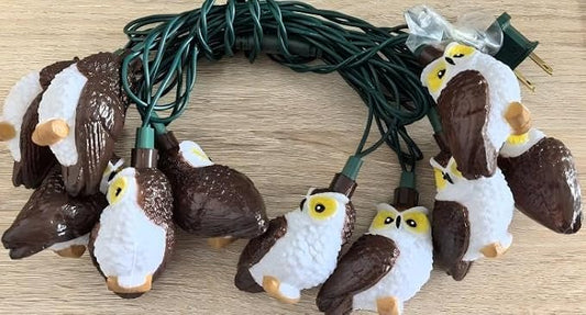 10-Light LED Warm White Light owl Light String