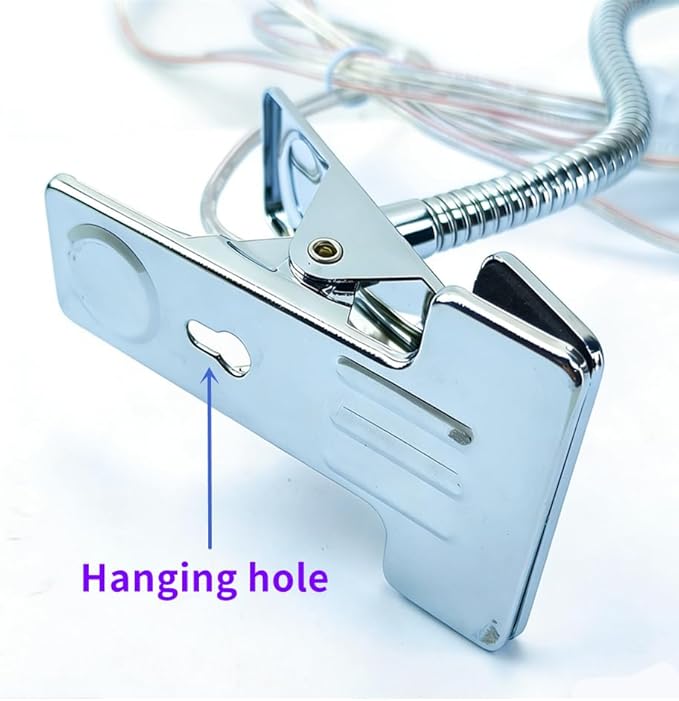 QUANS 5W 5x1W Cool White Clamp Clip on 19inch Flexible Gooseneck High Power LED Desk Table Sewing Study Work Bedside Reading Swing Arm Light Lamp,Ultra Bright Silver 110V US Plug