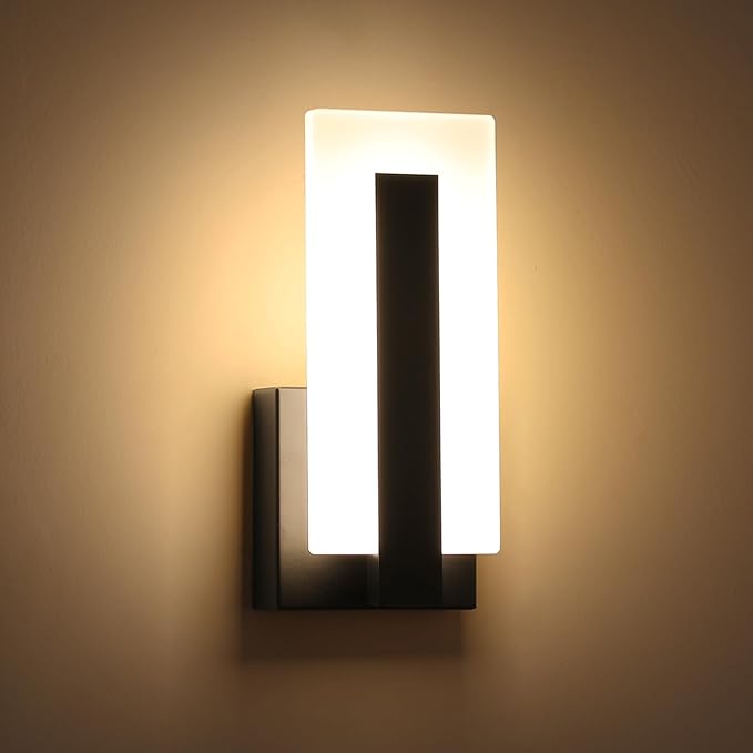 Hardwire Modern Wall Sconces with 7W Acrylic LED Wall Light Brightness Suitable forBedroom, Bathroom, Living Room, Porch, Staircase, Cafe, Hotel (Warm White 3000K 1 Pack)