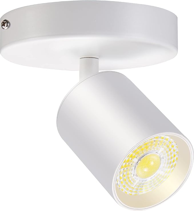 VANoopee Flush Mount LED Ceiling Spotlight Dimmable Adjustable Spotlight Directional Spot Lights Indoor Bright Can Accent Fixture for Living Room Bedroom - CRI90 Flicker Free 10W 800lm 4000K White