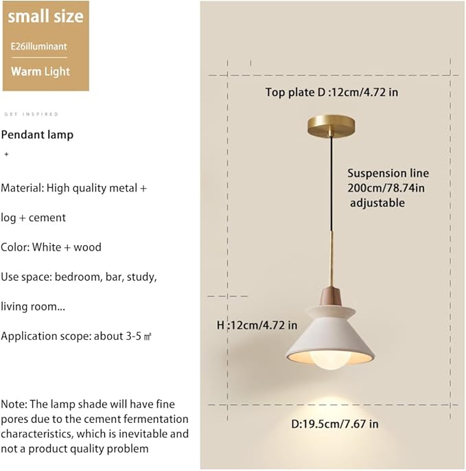7.7'' Concrete Pendant Lights Kitchen Island Hanging Lights Unique Pinecone Lampshade Industrial Chandelier Nordic Cement Pendant Light for Dining Room,Bedside,Kitchen,Hallway,1Pcs,White