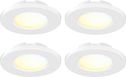 4 Inch Small Flush Mount Ceiling Light: LED Mini Surface Mount Light for Bedroom, Hallway, Kitchen,120V, 60W,5CCT Selectable, ETL, Wet Rated, White/4 Packs