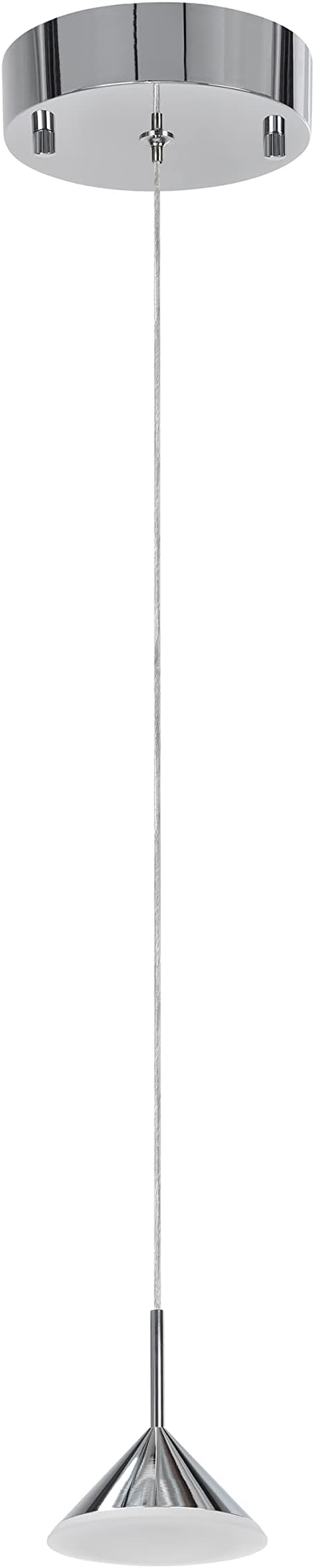 Aspen Creative 61110-11 Adjustable LED One-Light Hanging Mini Pendant Ceiling Light, Contemporary Design in Chrome Finish, Glass Shade, 4.375" Wide