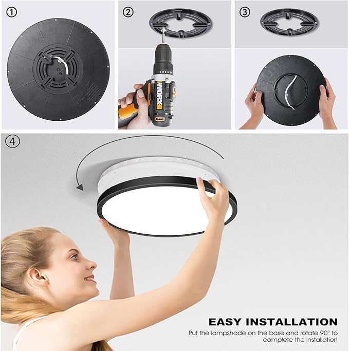 16Pack 12Inch 3200LM LED Flush Mount Ceiling Light,28W White 6000K,120V Slim Surface Mount Ceiling Light Fixture for Kitchen Bedroom Living Room