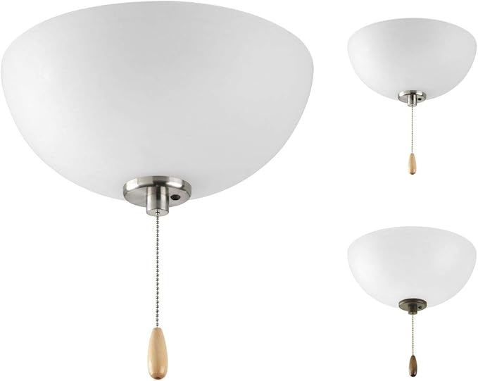 Progress Lighting 2-Light Ceiling Fan Light, Bravo Collection, Indoor, P2650-01WB, Antique Bronze, Brushed Nickel