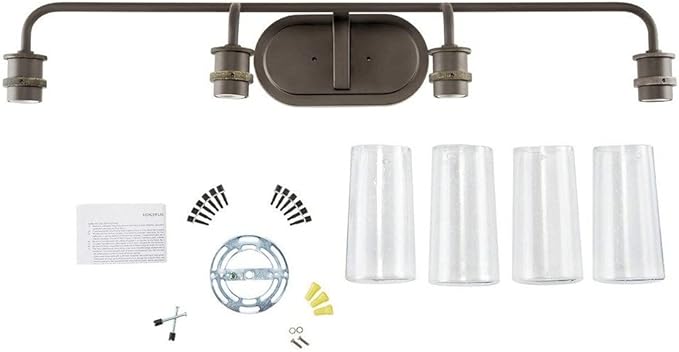 KICHLER Braelyn 44" 4 Light Vanity Light with Clear Seeded Glass Chrome