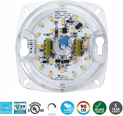 3" LED Light Engine Retrofit Kit - 4.04" Overall Size, 10W, 4000K, 750LM, 120V, CRI90, Dimmable, UL/ES/JA8 Certified - Ideal for Ceiling Flush Lights, Ceiling Fans, Pendants & Garden Light