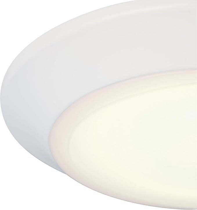 Westinghouse 6134000 Makira Traditional One-Light, 7.5 Inch 16 Watt Dimmable LED Indoor/Outdoor Surface Mount Fixture with Color Temperature Selection, White Finish, Frosted Acrylic Shade