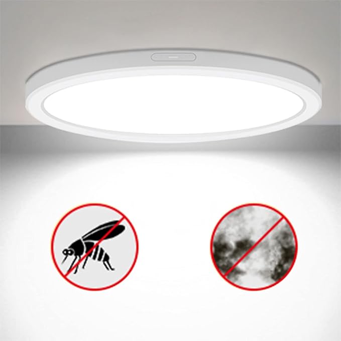 ETL Certified 5 inch Flush Mount Ceiling Light Dimmable,5000K White LED Ceiling Light Ultra Thin Round Flat Panel Ceiling Lights for Bedroom, Bathroom,Kitchen, Hallway,Basement,Closet, 3 Pack