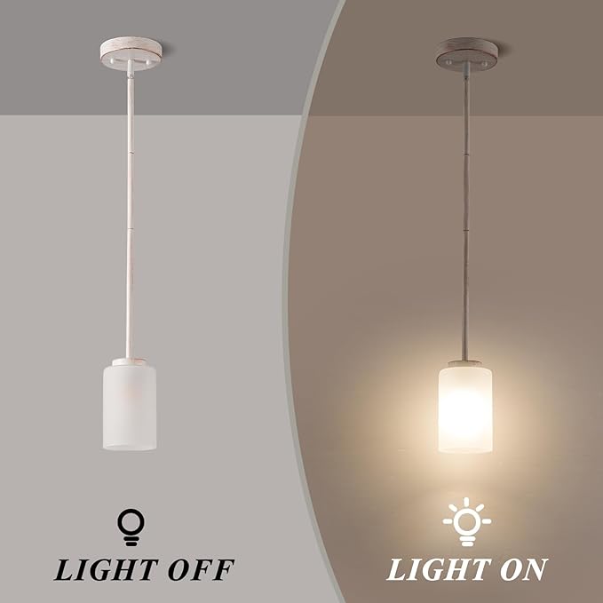 1-Light Mini Pendant Light Fixtures, Industrial Chandelier Hanging Ceiling Lights with Opal White Glass, Adjustable Height, White Brush Gold Pendant Lamp, 3 Pack