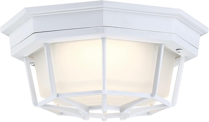2 Pack 8.5” Octagonal LED Flush Mount Ceiling Light 2700K 3000K 3500K 4000K 5000K White Hallway Lights Exterior Dome Light for House White LED Ceiling Lamp,Aluminum Alloy,Glass,14W,120V,750lm-1000Lm