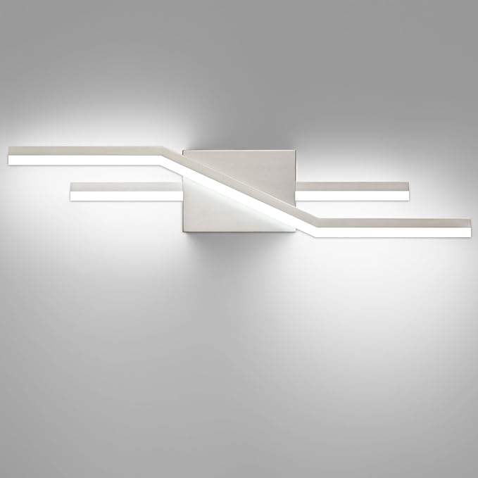 SOLFART Bathroom Light Fixtures Brushed Nickel 24 Inch Dimmable Vanity Lights Modern Led Lights for Bathroom